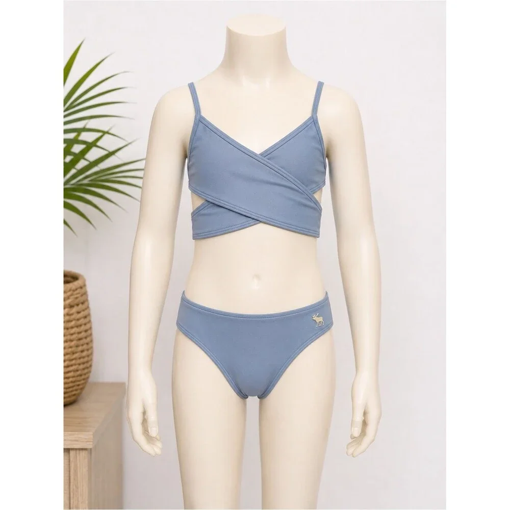 Abercrombie Kids Light Blue Bikini Swimsuit Set – Girls Size 9/10